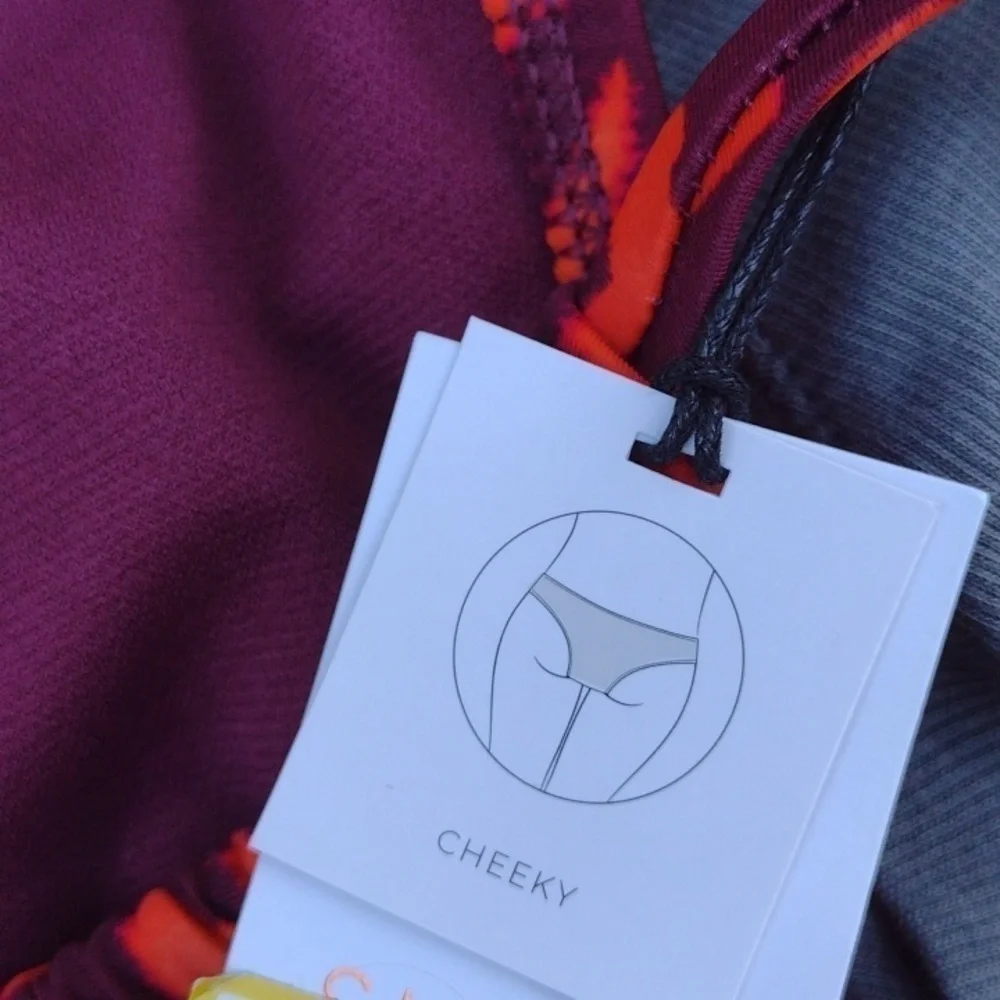 NWT shade and shore red leopard print bikini bottoms - Picture 5 of 8